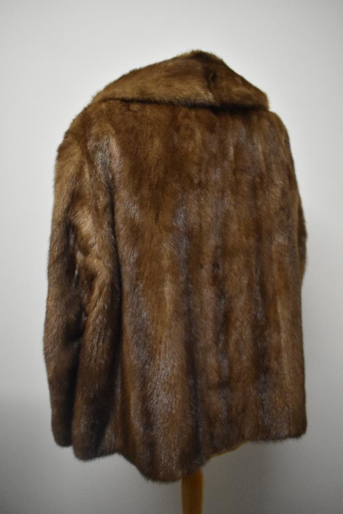 A vintage caramel mink jacket having 'M J L' monogrammed to lining. - Image 4 of 5