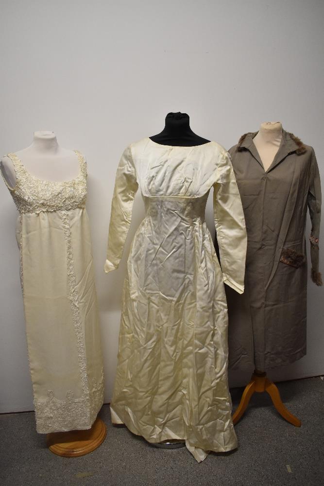 Three vintage dresses, including 1950s wedding dress and Jean Varon 'Chanelle' maxi dress, AF.