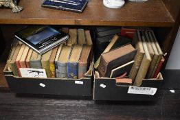 Literature - Two boxes of antiquarian, leather bound, and other books, 'Two Girls - The Story of