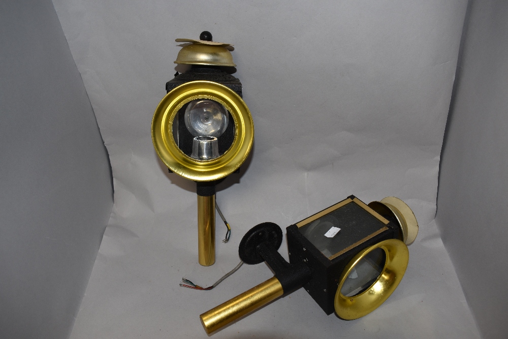 Two reproduction wall mounted carriage lights.