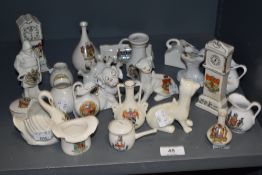 A varied lot of crested ware, to include items of interest to Southport, Nottingham, Skegness etc.