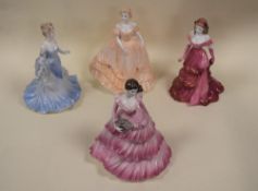 A collection of eight Coalport Porcelain figurines, comprising Louisa, Debbie, Anne, Gabrielle,