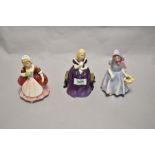 A group of three Royal Doulton porcelain figurines, comprising Affection HN2236, Wendy HN2109 and