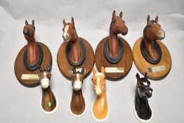 Eight Beswick Pottery horse head wall plaques, to include; Red Rum 2702, Troy 2699, Arkel 2700,