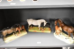 Three Beswick Pottery Horse and Foal groups, including Mare and Foal on base 953 (2nd edition, AF)