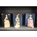 Three Royal Doulton figurines, including, Isabella Countess of Sefton, The Hon Frances Dunncombe and