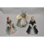 Three Royal Doulton figurines, comprising; Daffy down Dilly HN 1712, Janice HN 2022 and Janice HN