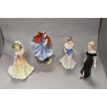 Four Royal Doulton figurines, comprising; Katie HN 3360, Sophie HN 3257, For You HN 3754 and Alana