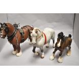 Three Beswick pottery horse studies, comprising; Percheron 2464 (AF) Burnham beauty in working