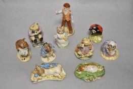 Ten Royal Albert Beatrix Potter studies, comprising; Mr McGregor, Timmy Willy sleeping, Peter and