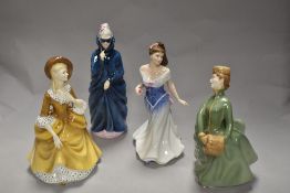 Four Royal Doulton Figurines, including Masque HN 2554, Grace HN2318, Sandra HN 2275 and For you
