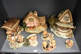 A selection of hand-painted stonecraft Pendelfin rabbit figures, of typical anthropomorphic