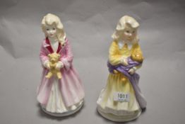 Two Royal Doulton limited edition porcelain figurines, comprising 'Charity' HN3087, number 385/