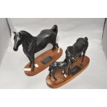 Two connoisseur Beswick pottery studies, Black beauty and foal on plinth and Morgan horse, Taryall
