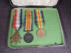 A WW1 Trio, 1914-15 Star, British War Medal and Victory Medal to T5-1343 PTE.W.Huggonson.R.Lanc.R