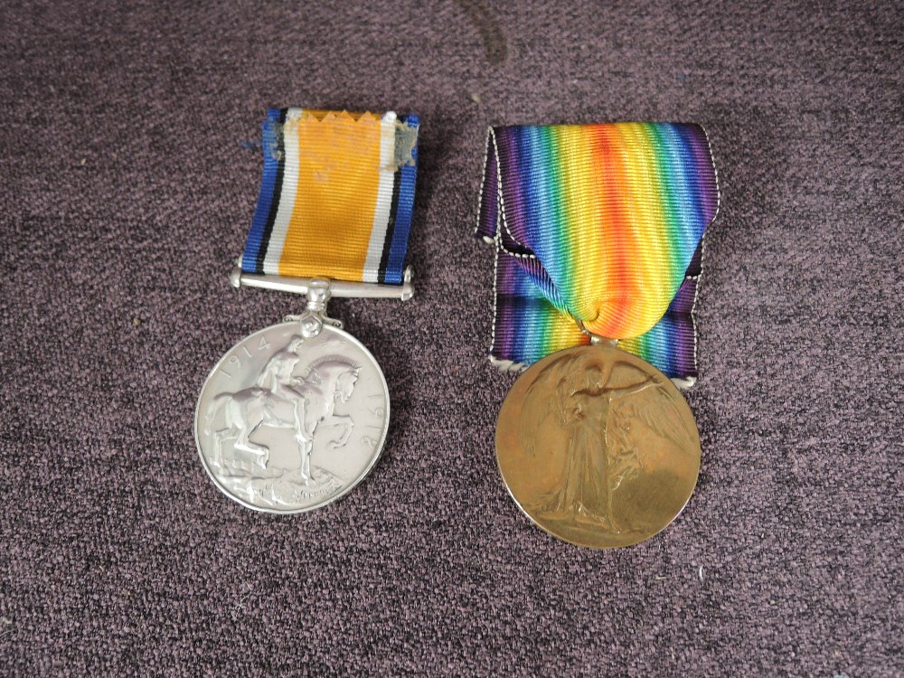 A WW1 Pair, British War Medal & Victory Medal to 266378 PTE.W.Vickers.L.N.Lanc.R