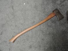 A Military Felling Axe having wooden shaft, marked Elwell with military arrow 1955 H96, overall