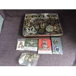 A collection of mainly Military Cap Badges including silver plated Parachute Regt Cap & Collar