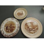 Three WWI Bruce Brainsfather Plates by Grimwades Stoke on Trent 1917