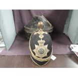 A late 19th/early 20th century Army Veterinary Corps Black Cloth Ball Toped Helmet with helmet plate