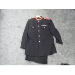 A Royal Engineers black & red Jacket and Trousers, label named Major RWJ Morris, , red collar