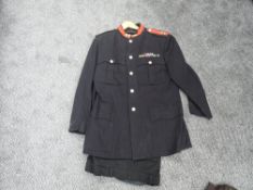A Royal Engineers black & red Jacket and Trousers, label named Major RWJ Morris, , red collar