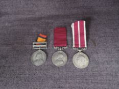 A George V Long Service and Good Conduct Medal to 4698 Sjt.P.F.Morgan. S.Wales.Bord, along with a
