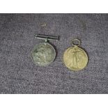 A Pair of WW1 Medals, War and Victory to 283866 SPR.J.A.Mottram.R.E, no ribbons