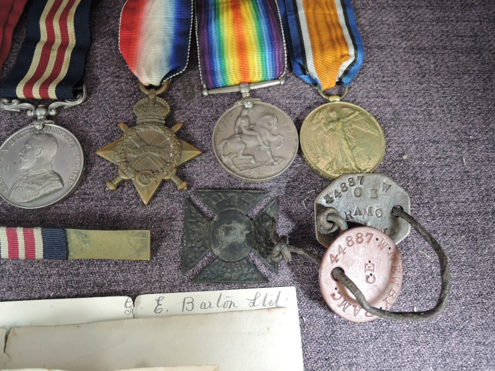 A WWI Family Medal Group, 44887 PTE.T.W.H.Newley.R.A.M.C, later became Corporal, Five Medals, - Image 3 of 5