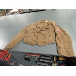 A WWII Hitler Youth Girls Tunic Jacket with Insignia Lanyard, Whistle, Keckerchief & Knot, BDM RZM