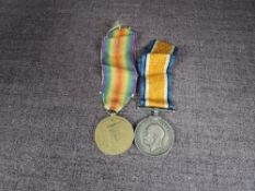 A WW1 Pair, British War Medal and Victory Medal to 154452.Gnr.A.Ashburner.R.A