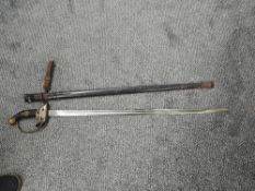 A German Infantry Officers Sword pattern 1911 similar to 1889 pattern but with hinged guard,