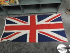A vintage Union Jack Flag having rope and toggle, 258cm x 120cm