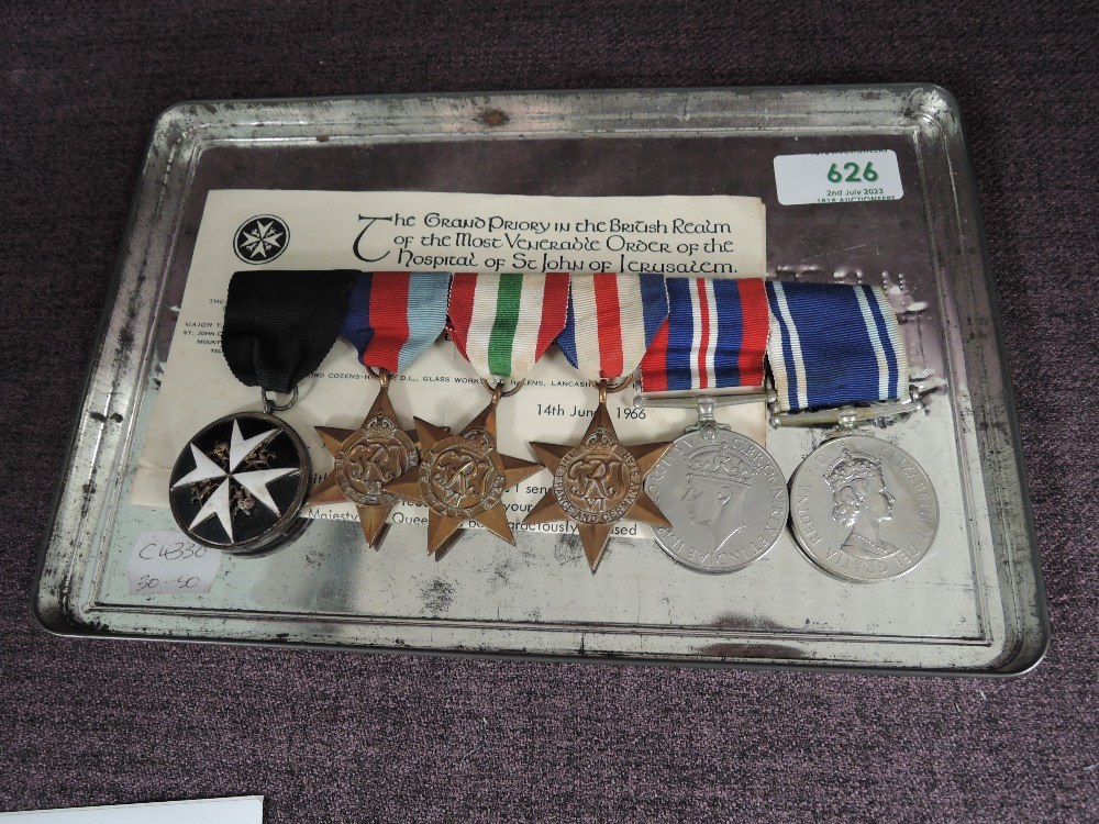 A collection of six Medals to Sergt.Stanley Marsden includes Police Long Service & Good Conduct, War