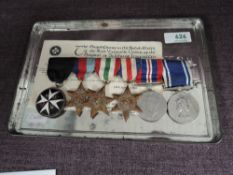 A collection of six Medals to Sergt.Stanley Marsden includes Police Long Service & Good Conduct, War
