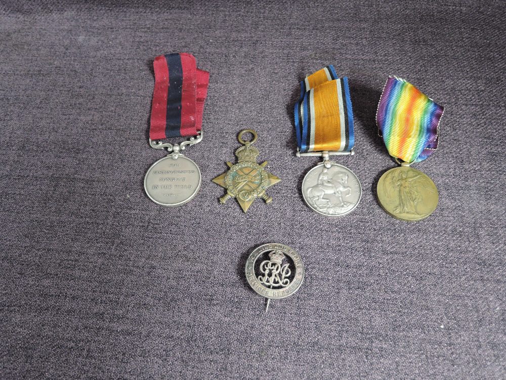 A WW1 Four Medal Group, The Distinguished Conduct, 1914-15 Star, War and Victory along with Services