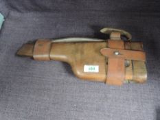 A Wooden holster stock for a Mauser, possible model 1912, complete with leather webbing length 36cm