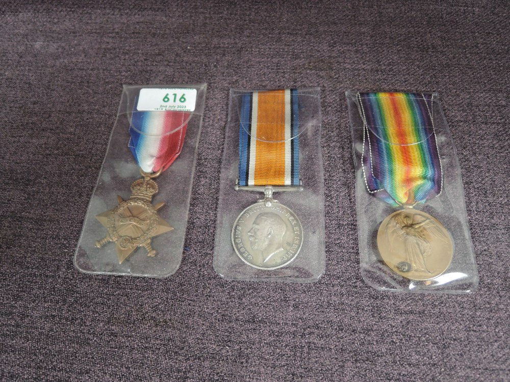 A WW1 Trio, 1914-15 Star, British War Medal and Victory Medal to 21601 Pte.R.Helm.L.N.Lan.R