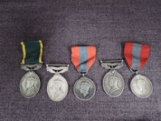 Three George VI Efficiency Medals with Territorial Bar, 1448768.GNR.T.B.Webster.R.A, 2587560.SIGMN.
