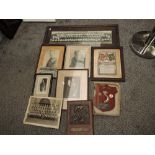 A collection of five framed Military black & white Photographs including Panorama photo of