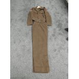 A WW2 period Officers Battle Dress Blouse and Trousers, Border Regiment 11th Battalion with cloth