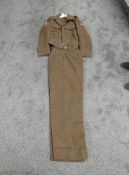A WW2 period Officers Battle Dress Blouse and Trousers, Border Regiment 11th Battalion with cloth