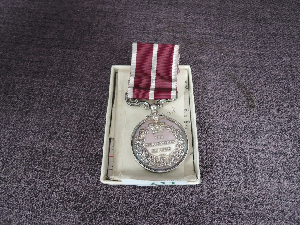 A George VI (E) Army Meritorious Service Medal to 1029856.W.O.CL.2.T.M.Higgins.R.A with Award Paper