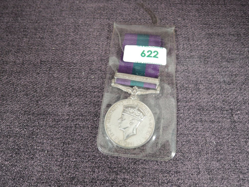 A General Service Medal with Palestine Clasp to 7262479.PTE.F.Hough.R.A.M.C