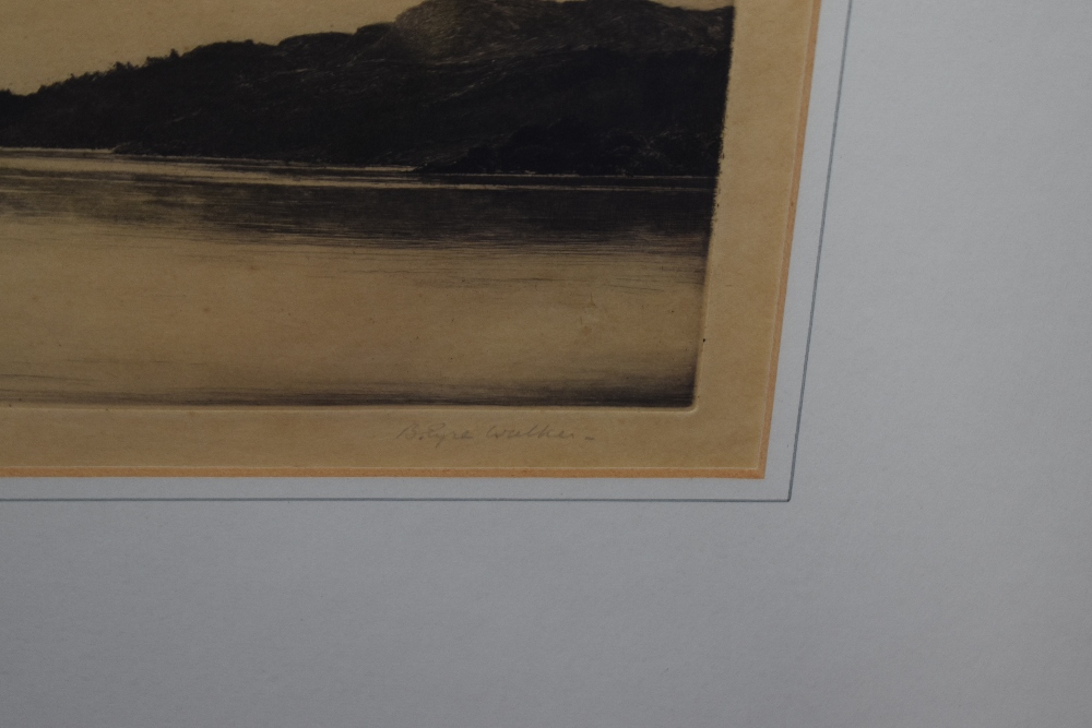 Bernard Eyre Walker (1887-1972), etching, 'Coniston Water', signed to the lower right, framed, - Image 3 of 4