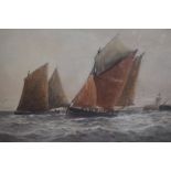 William Boyer (19th/20th Century, British), watercolour, a fleet of masted boats in choppy water