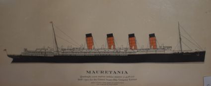 After Laurence Dunn (1907-2006), four prints of North Atlantic Liners as drawn by Laurence Dunn,