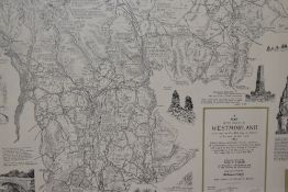 *Local Interest - After Alfred Wainwright (1907-1991), print, A Map of The County of Westmorland,