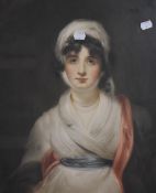 After Sir Thomas Lawrence PRA FRS (1769-1830), mezzotint engraving, Mrs Siddons, signed to the lower