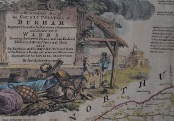 After Thomas Kitchin (1718-84), An Accurate Map of the County Palatine of Durham, hand coloured, and